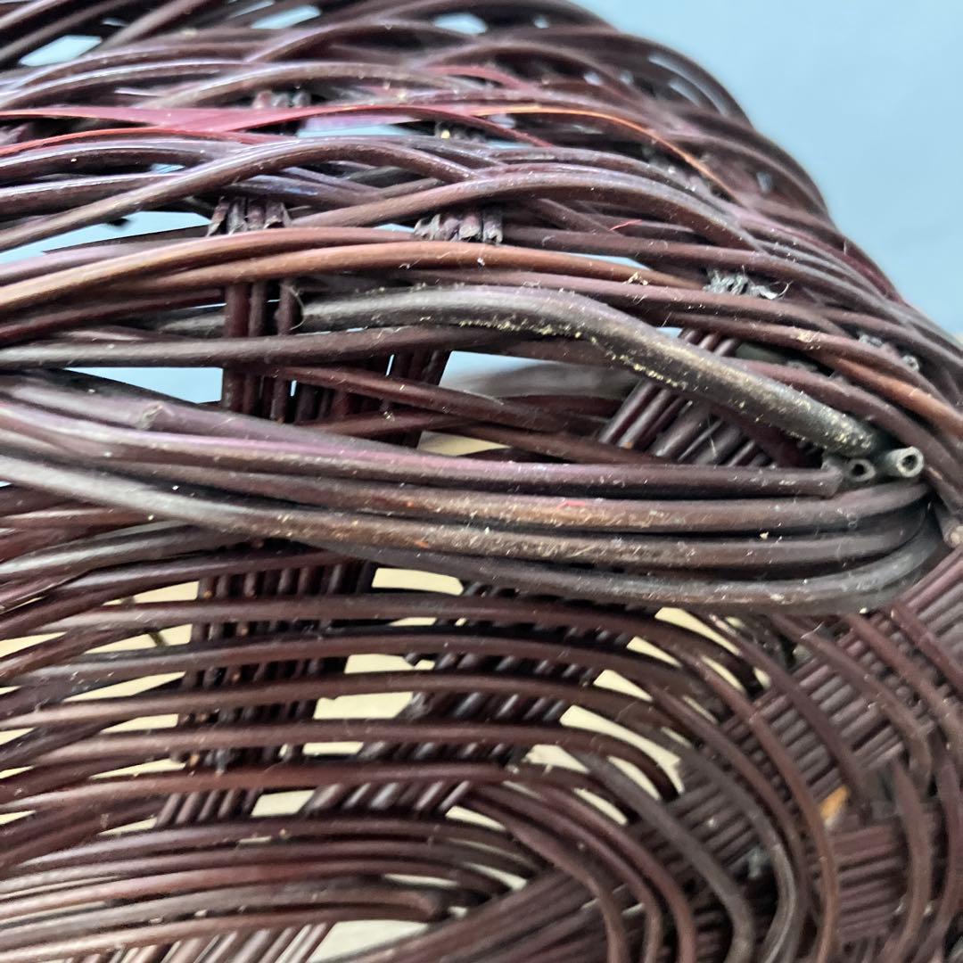 B-壁 籐 ラタン かご バスケット 持ち手付き アンティーク カゴバッグ