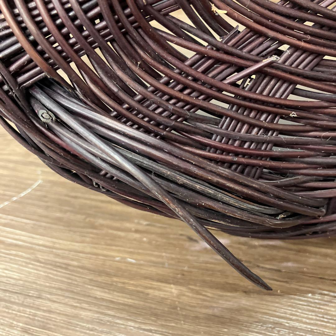 B-壁 籐 ラタン かご バスケット 持ち手付き アンティーク カゴバッグ