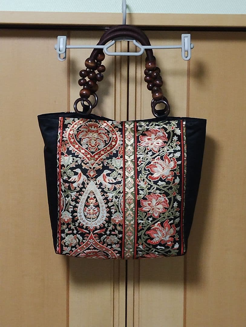 帯リメイクトートバッグ肩がけ