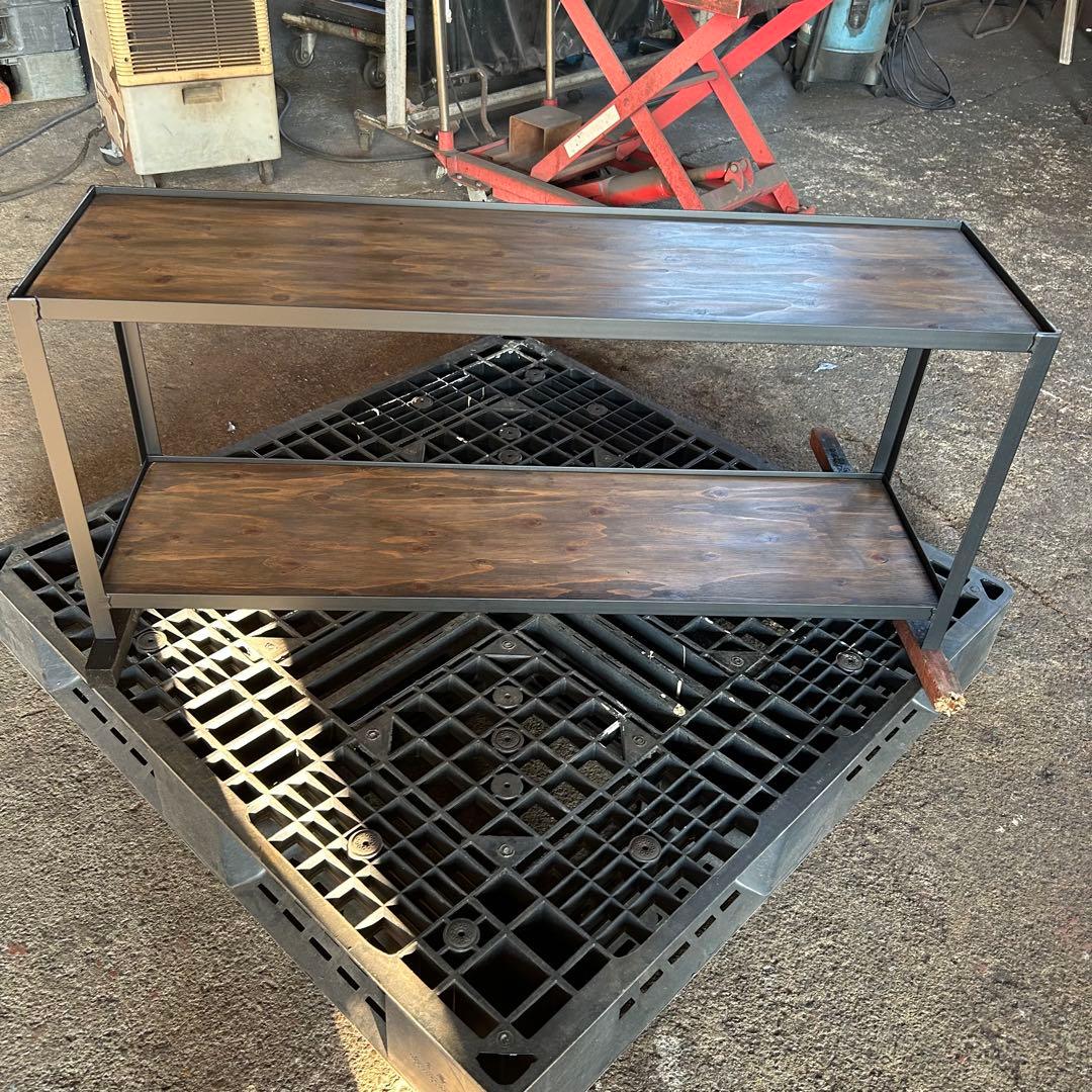 月と華　アイアンシェルフ　1100×300×475 杉合板2段