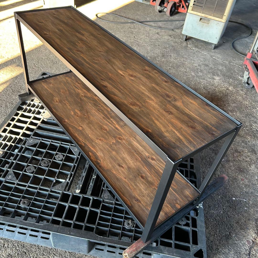 月と華　アイアンシェルフ　1100×300×475 杉合板2段