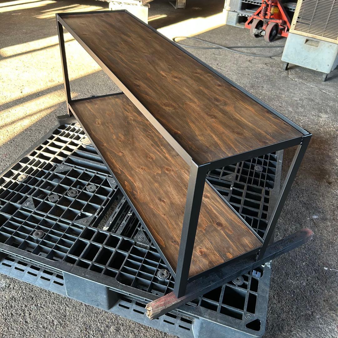 月と華　アイアンシェルフ　1100×300×475 杉合板2段