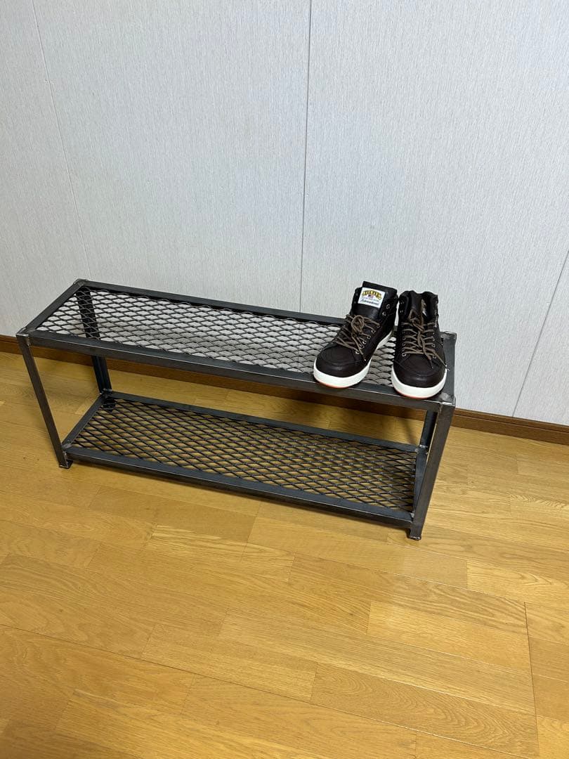 月と華　アイアンシェルフ　1100×300×475 杉合板2段