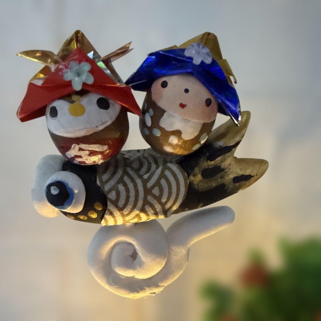 どんぐりアート♡端午の節句BIGオブジェひまわり　クレマチス添え一点物♡