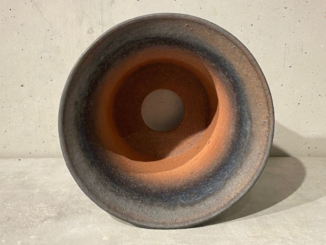 美品◾️KAMIYAMAかみ山陶器 信楽焼植木鉢◾️金彩/金窯変深ソリ/OOSORI