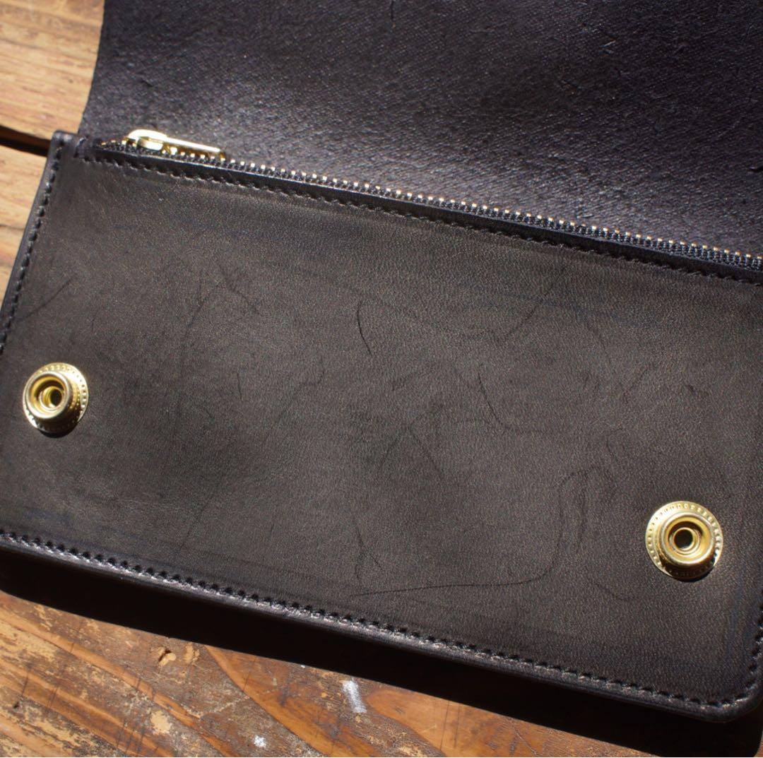 【即納品】トラッカーウォレット ミドル 2層 ブラス ハンドメイド