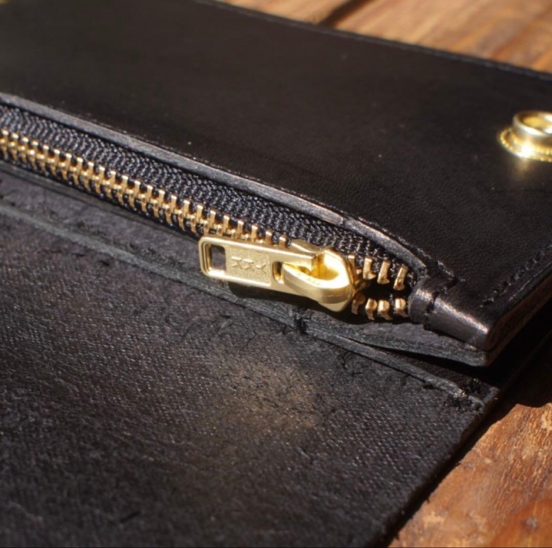 【即納品】トラッカーウォレット ミドル 2層 ブラス ハンドメイド