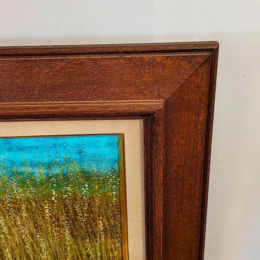 【真作】杉谷彩光「家（バルセロナ郊外）」日本画 M6号 額装 昭和63年作