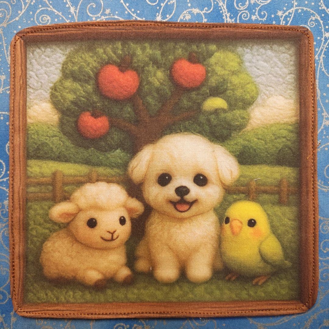 雪うさぎ　ハンカチ　マルチーズちゃん柄 16枚