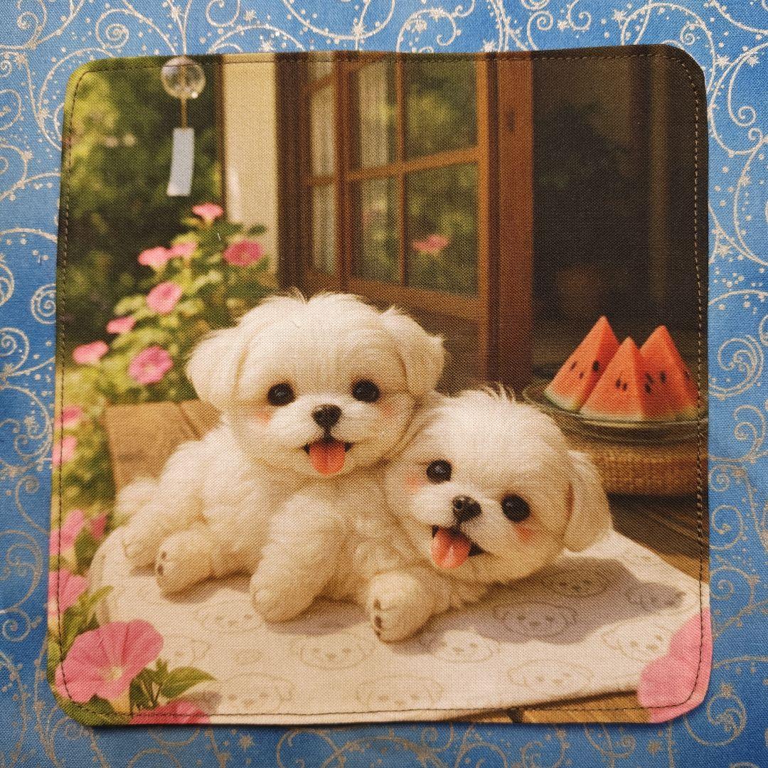 雪うさぎ　ハンカチ　マルチーズちゃん柄 16枚