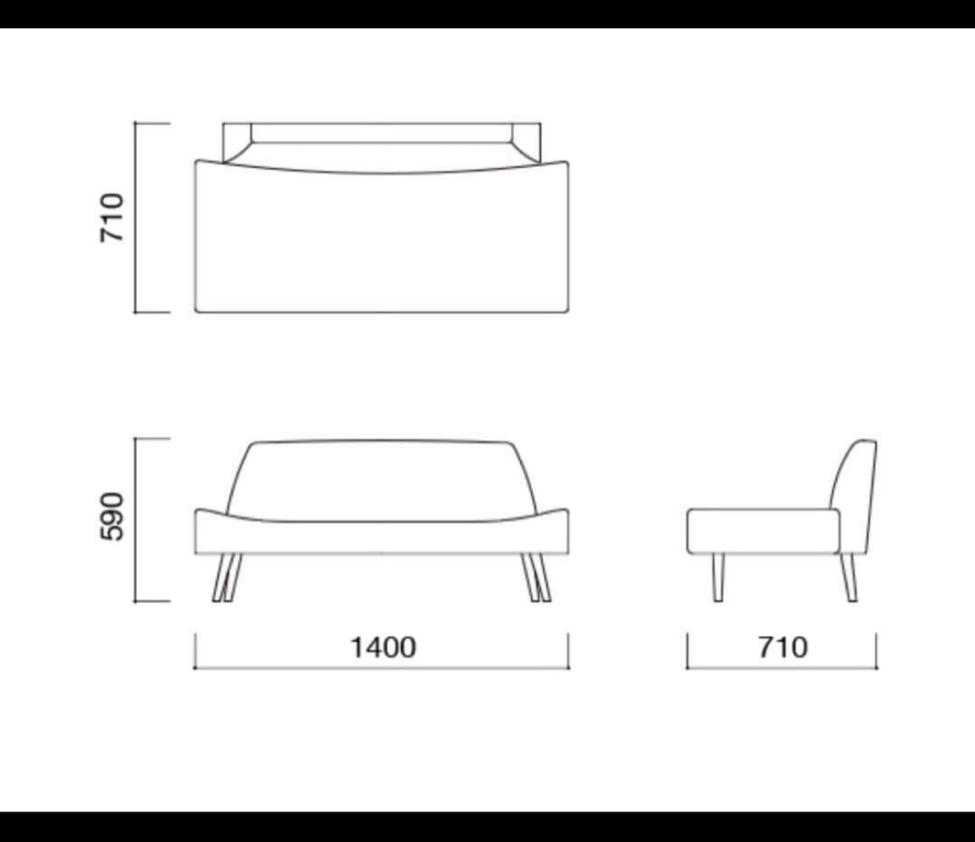 IDEE AOソファ　ネイビー　2人掛け