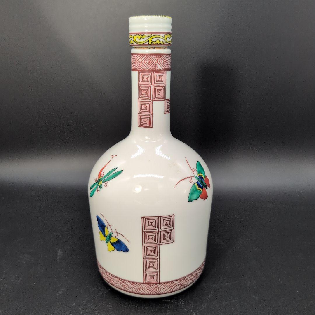 【超希少品】珍しい 古九谷 洋酒瓶　蝶二 蜻蛉図 日展入選陶芸家 造