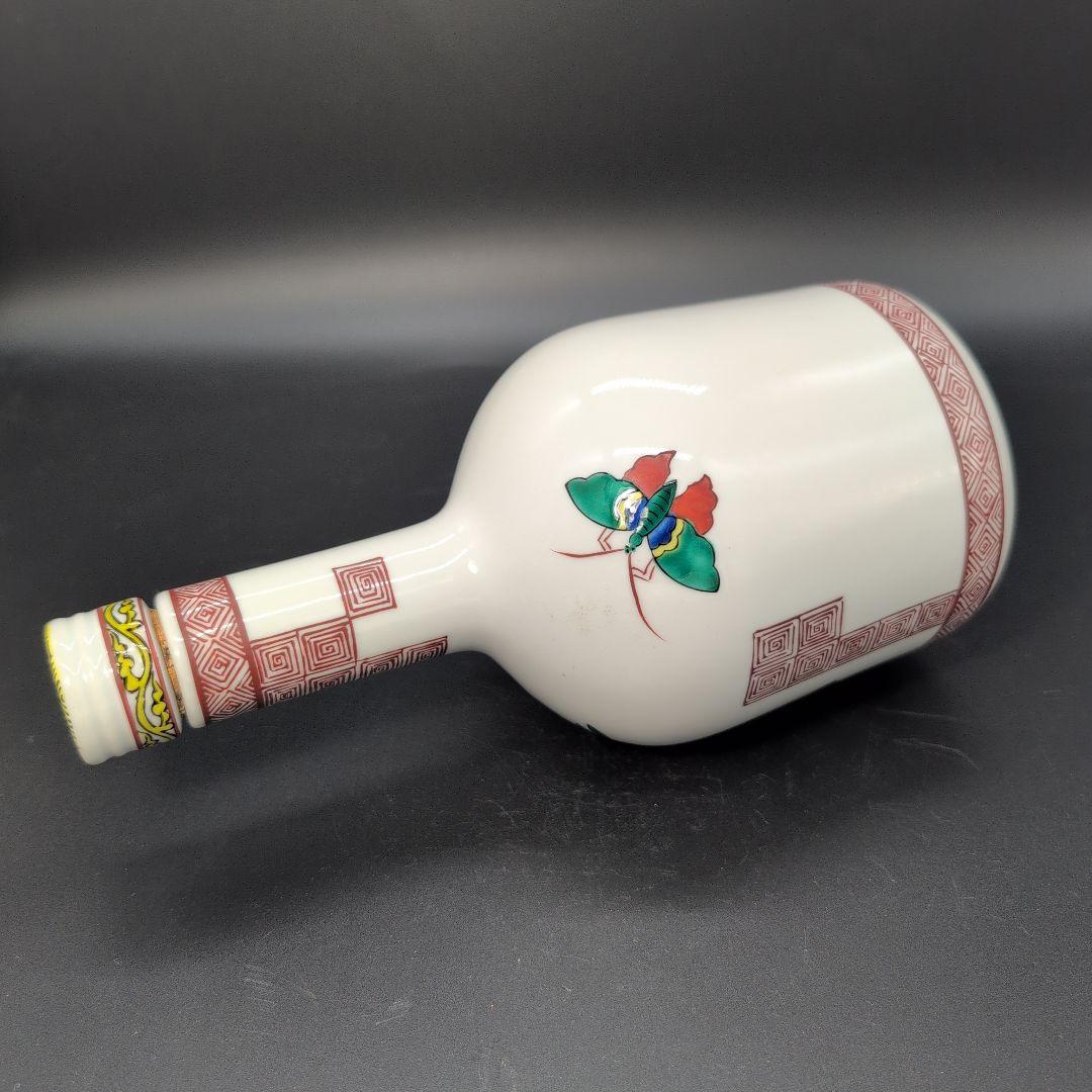 【超希少品】珍しい 古九谷 洋酒瓶　蝶二 蜻蛉図 日展入選陶芸家 造