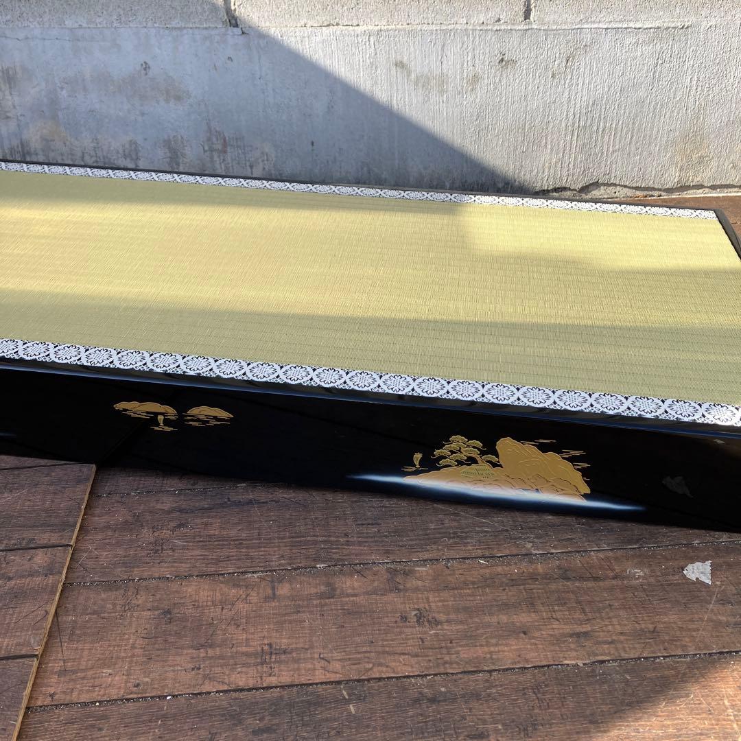 B-2 極美品 高級 畳台 飾り台 黒塗り 金彩 蒔絵 盆栽 雛人形 五月人形