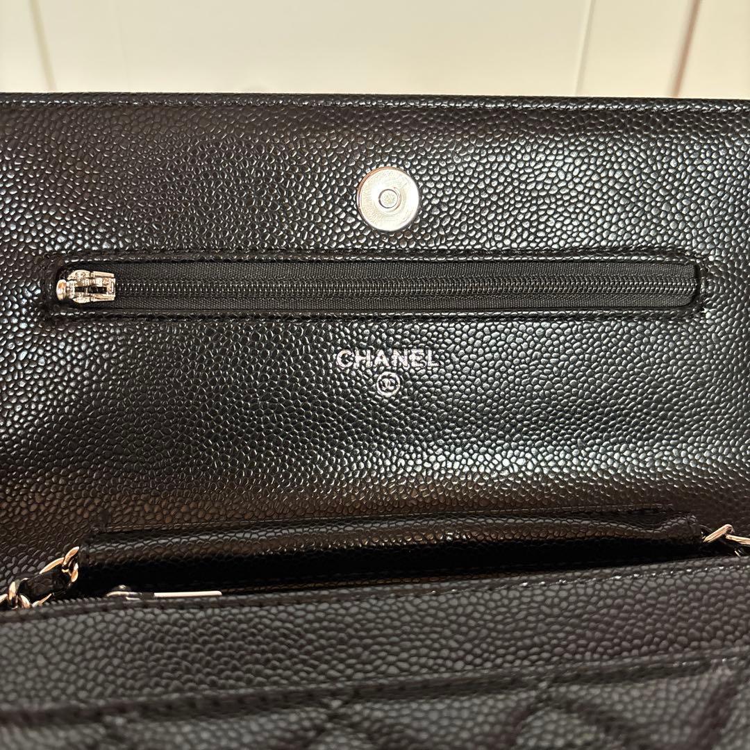 CHANELノベルティシルバー金具チェーンウォレット黒新品未使用