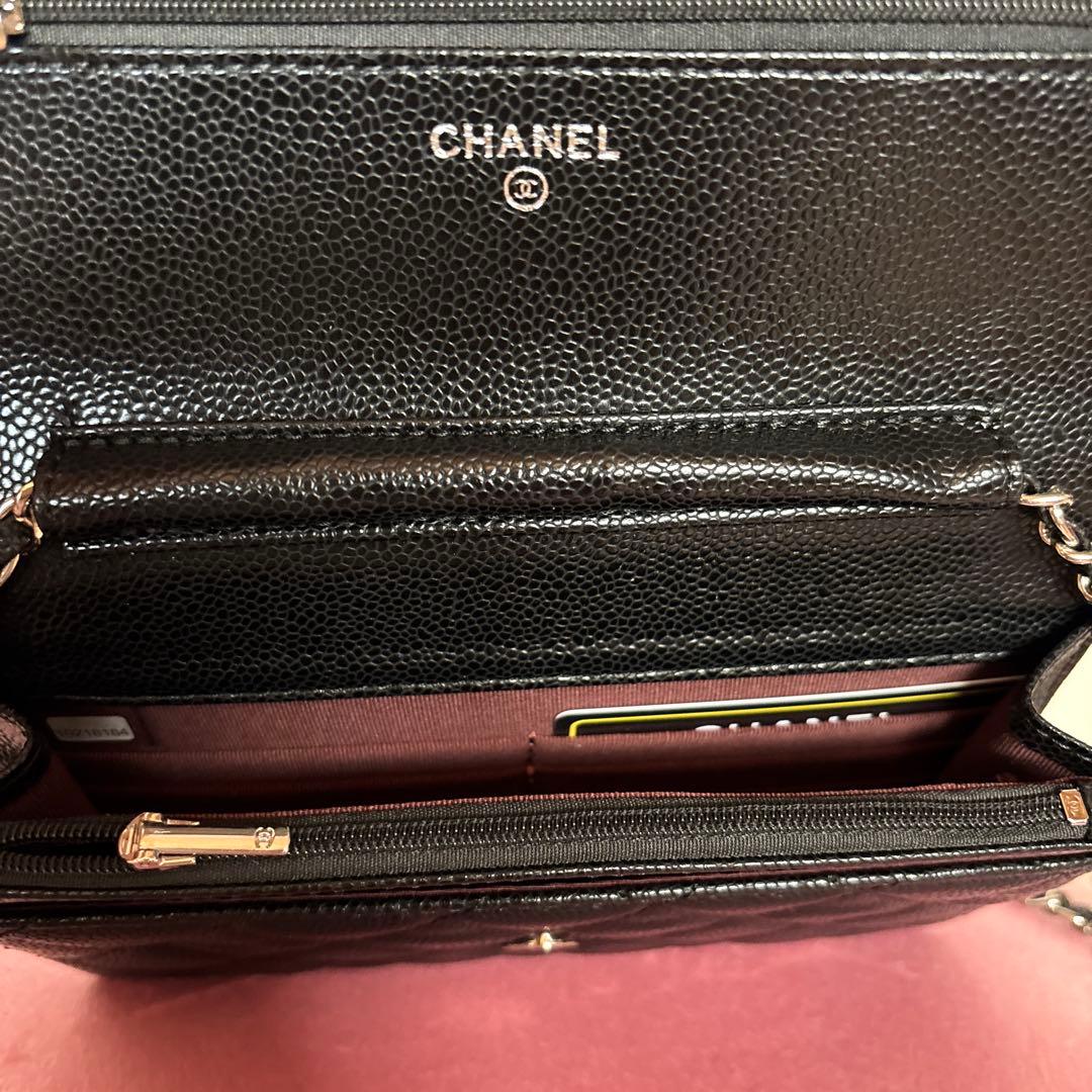 CHANELノベルティシルバー金具チェーンウォレット黒新品未使用