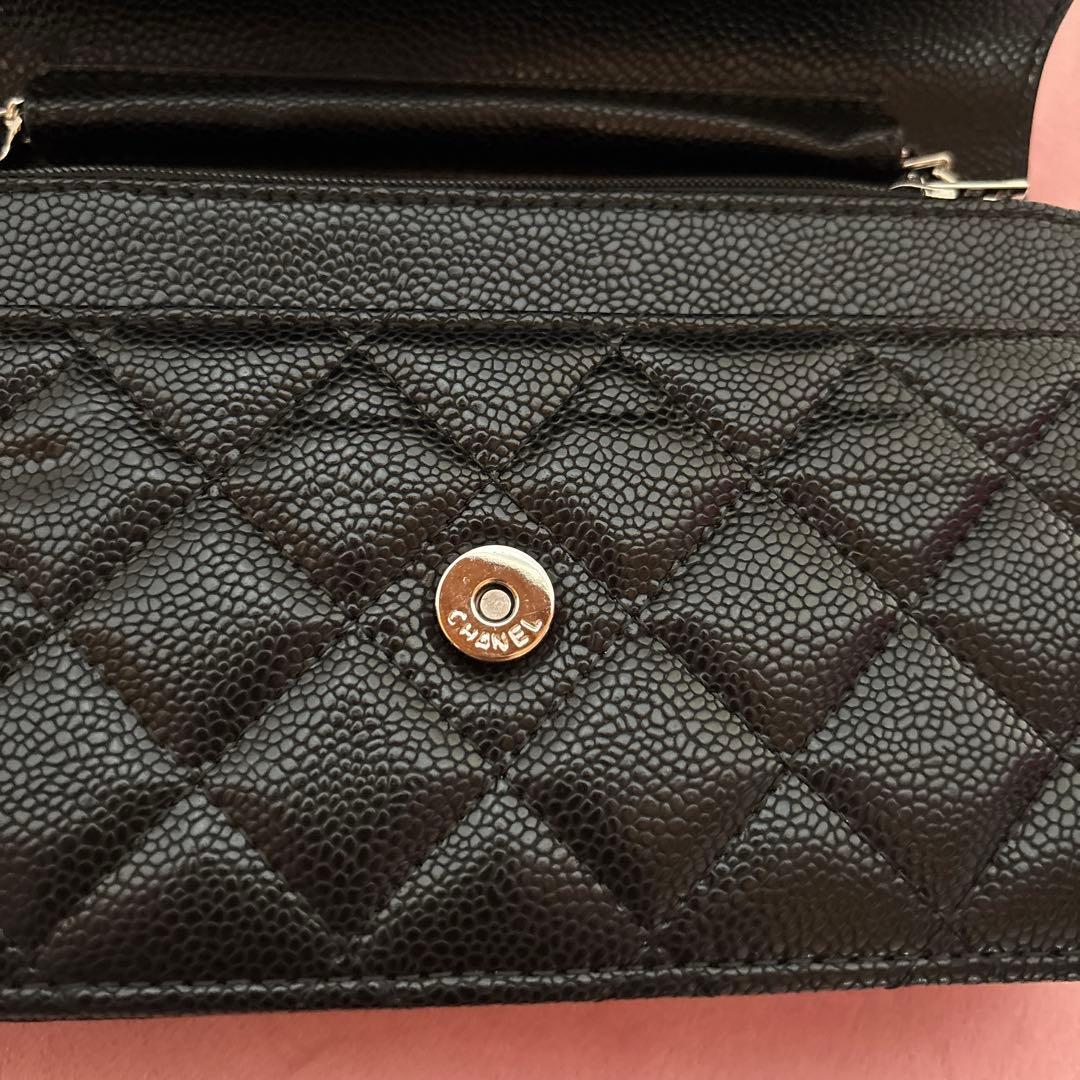 CHANELノベルティシルバー金具チェーンウォレット黒新品未使用