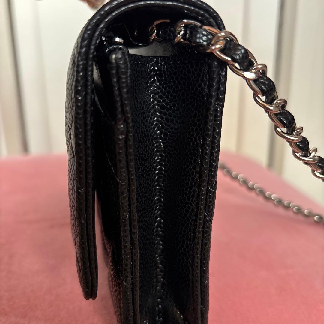 CHANELノベルティシルバー金具チェーンウォレット黒新品未使用