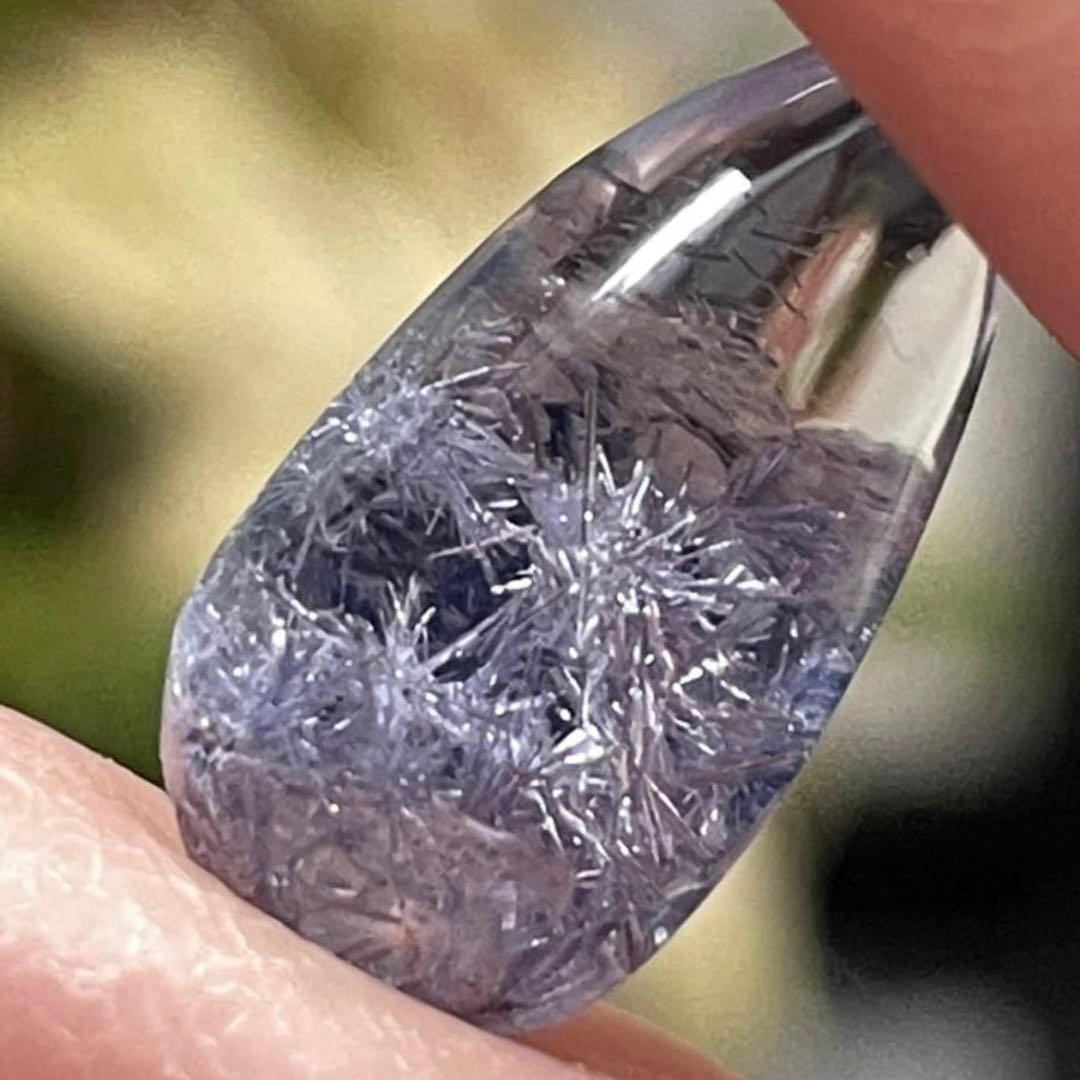 デュモルチェライトインクォーツ ルース　ペアシェイプ