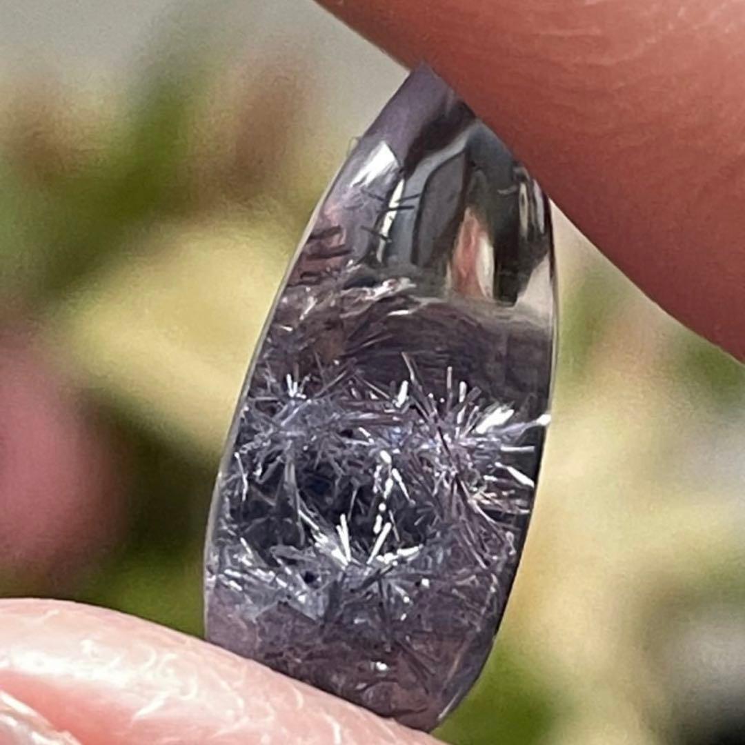 デュモルチェライトインクォーツ ルース　ペアシェイプ