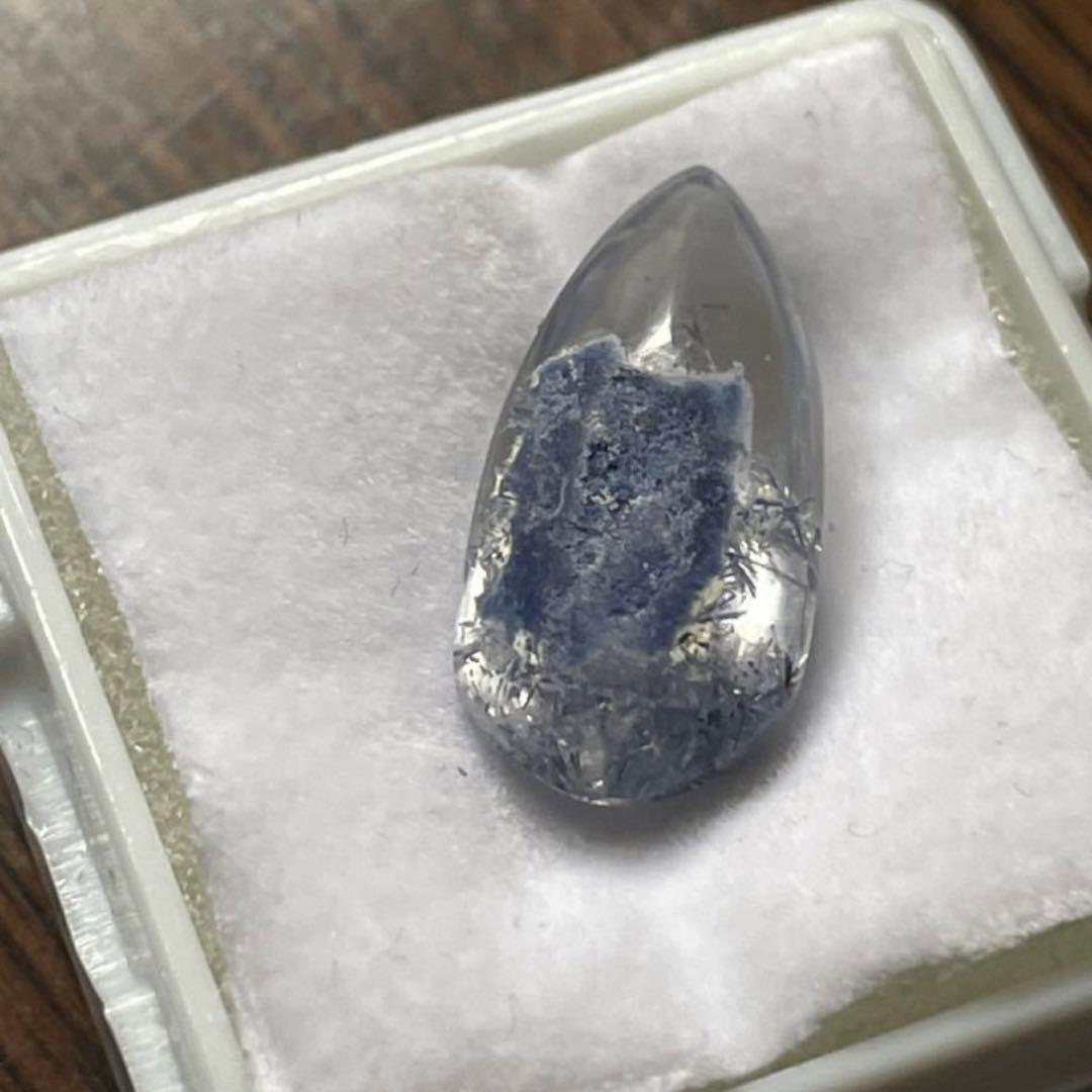 デュモルチェライトインクォーツ ルース　ペアシェイプ