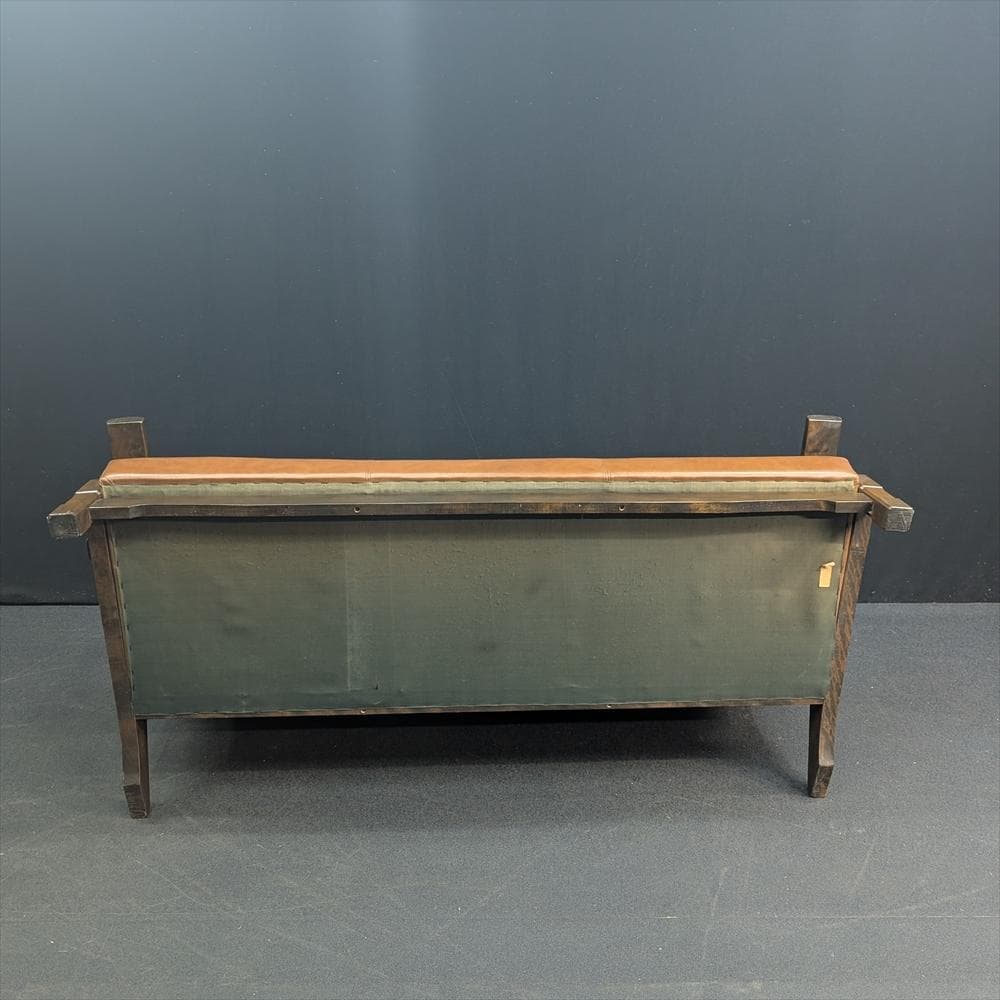 モリシゲ　本革　トリプルソファ　三人掛け　3P　ハイバック　モダン　クラシック