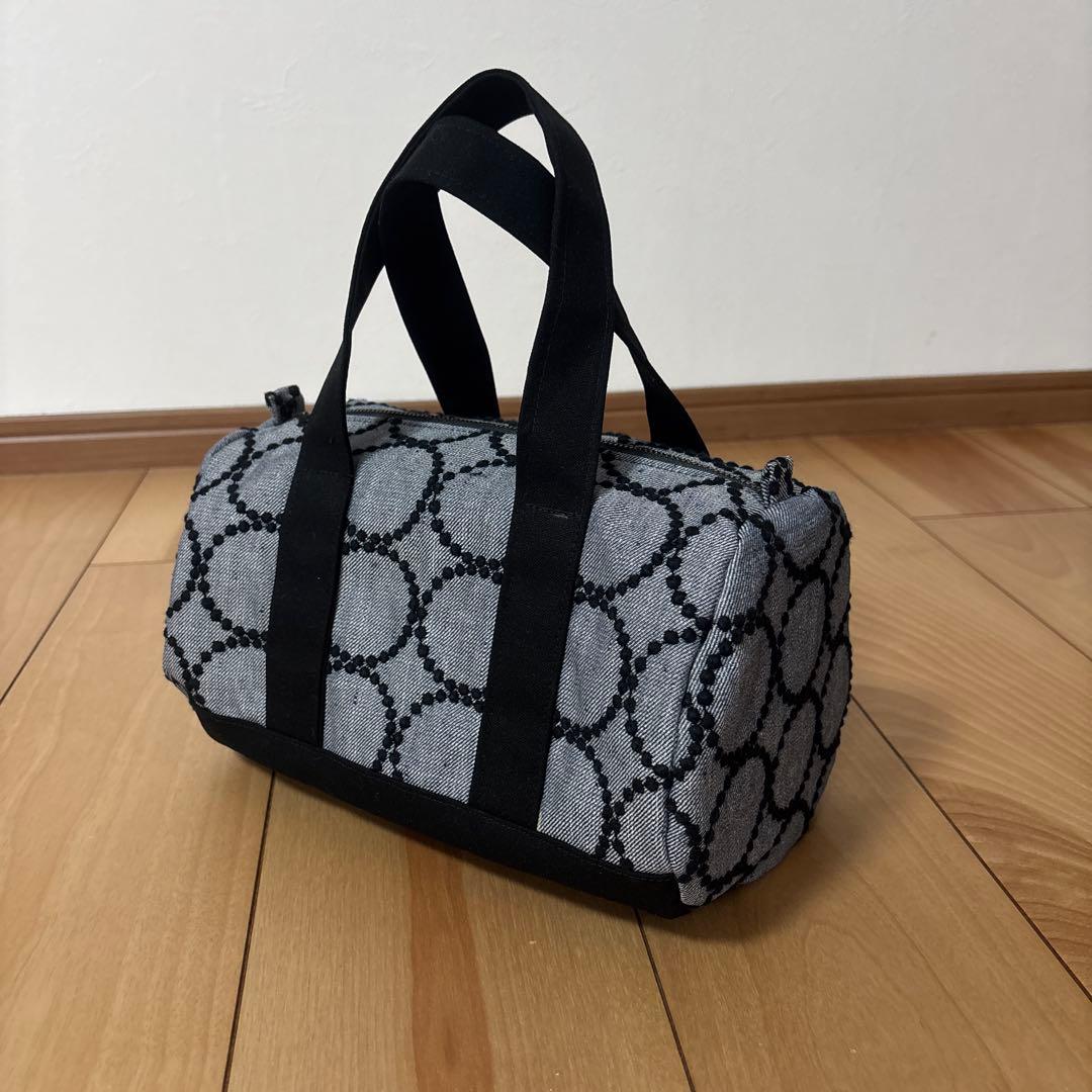 ミナペルホネン　タンバリン　筒型　ミニボストンバッグ　ハンドメイド