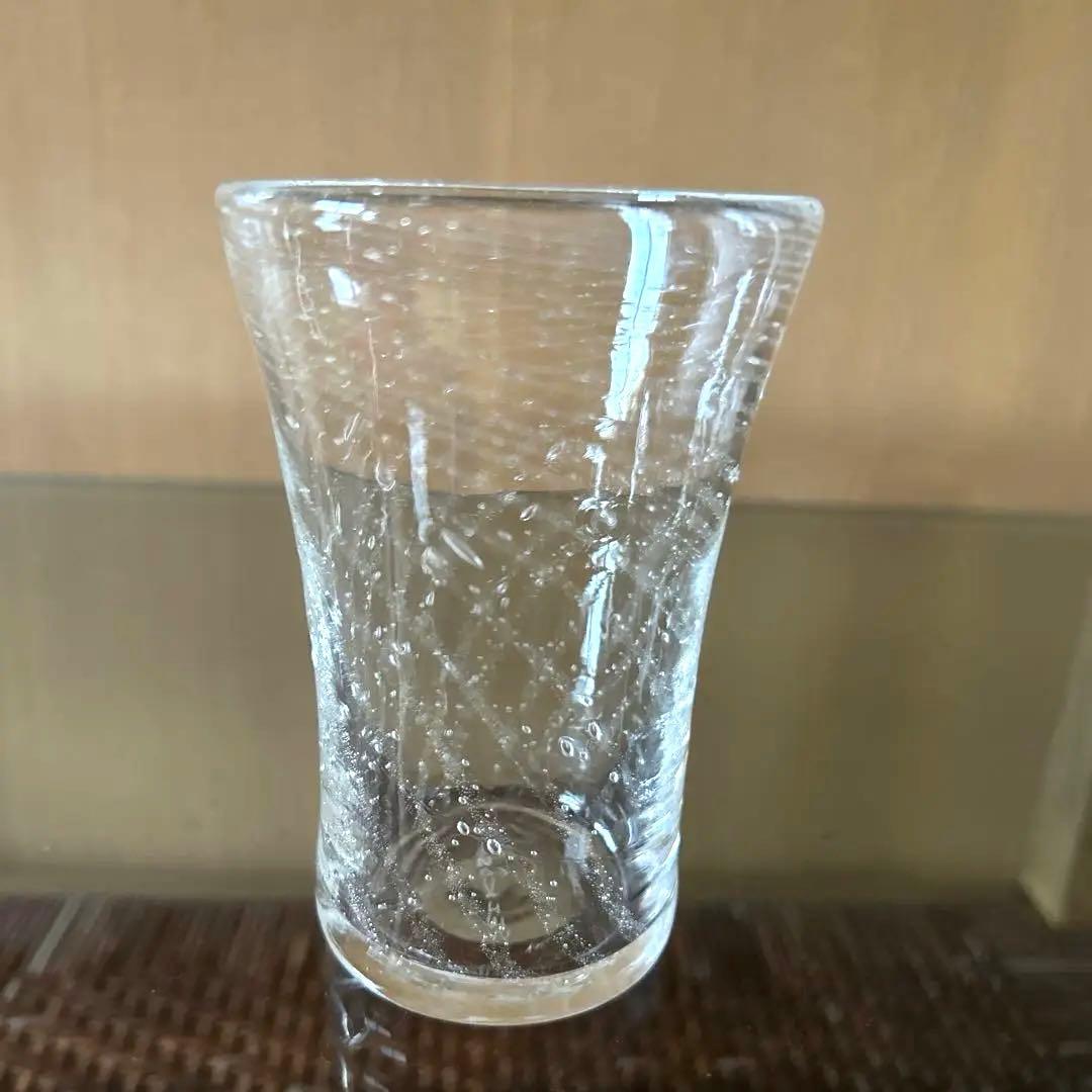 新品◆90 荒川尚也　螺旋状　アワグラス　宙吹きガラスコップ　ペア　晴耕社ガラス