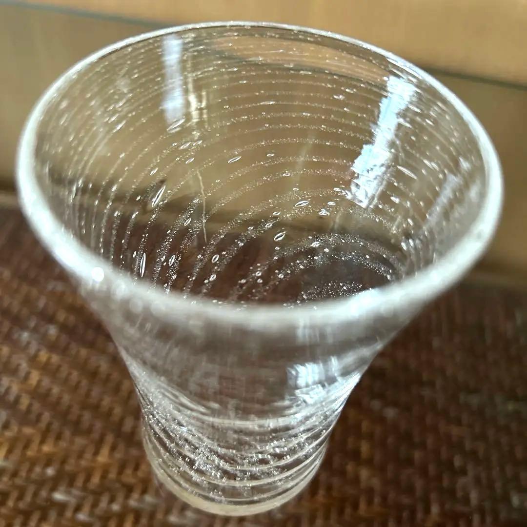 新品◆90 荒川尚也　螺旋状　アワグラス　宙吹きガラスコップ　ペア　晴耕社ガラス