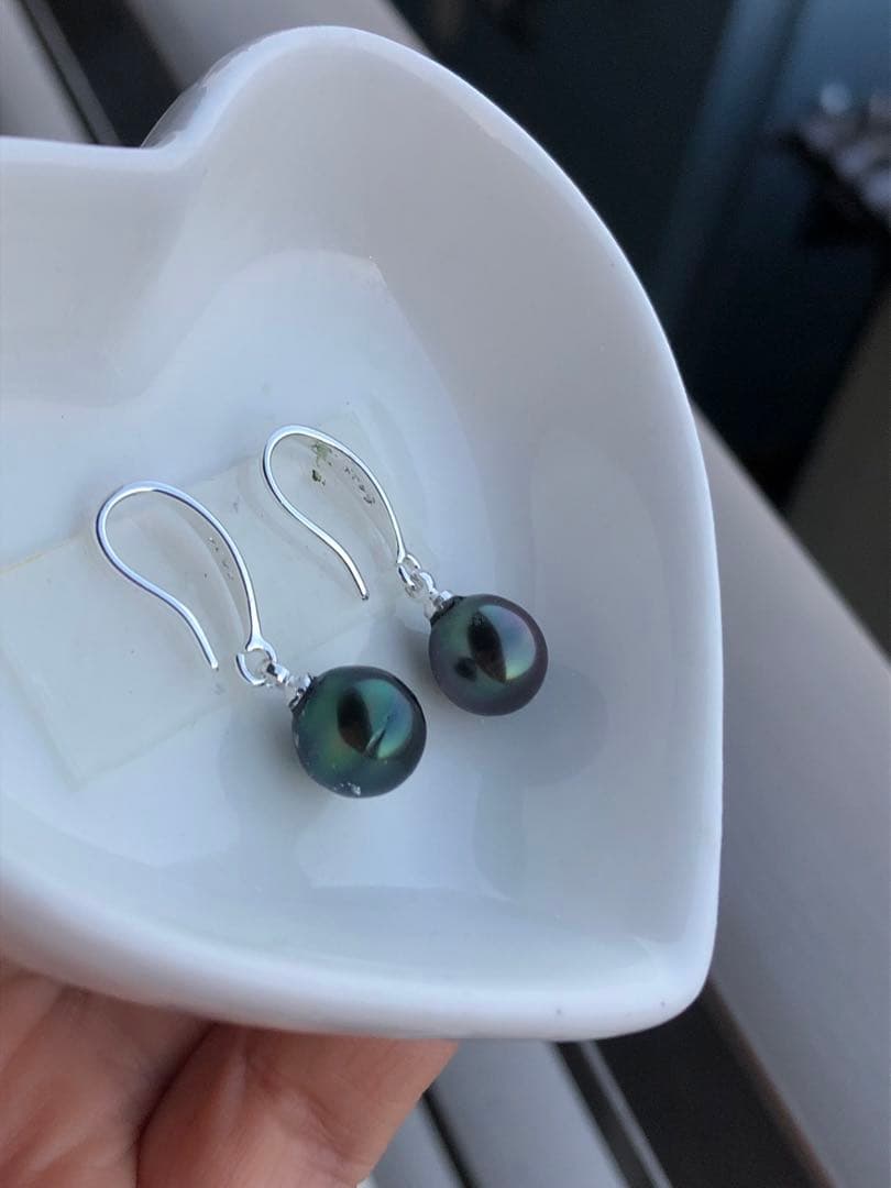 本真珠　黒蝶真珠ピアス　SA16