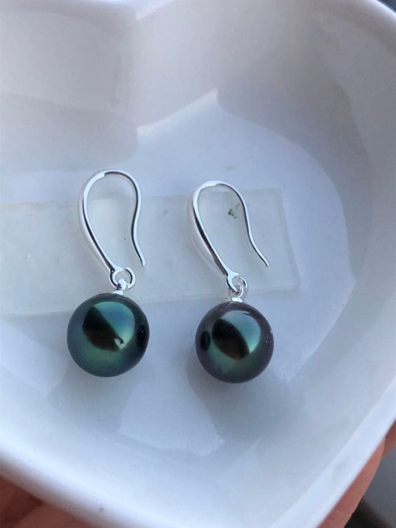 本真珠　黒蝶真珠ピアス　SA16