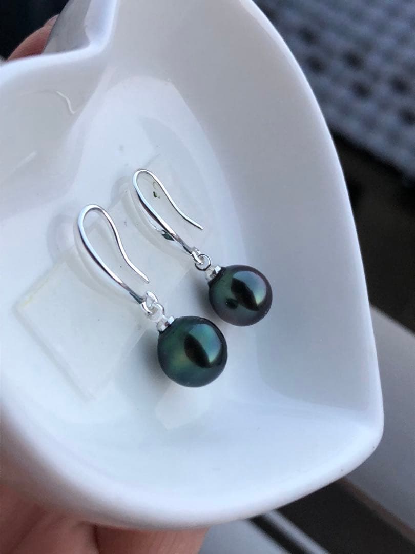 本真珠　黒蝶真珠ピアス　SA16