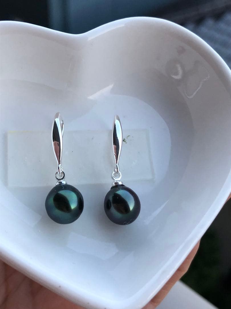 本真珠　黒蝶真珠ピアス　SA16