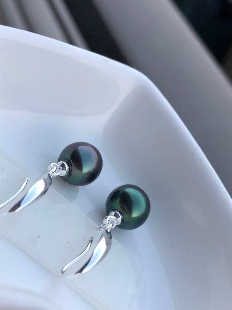 本真珠　黒蝶真珠ピアス　SA16