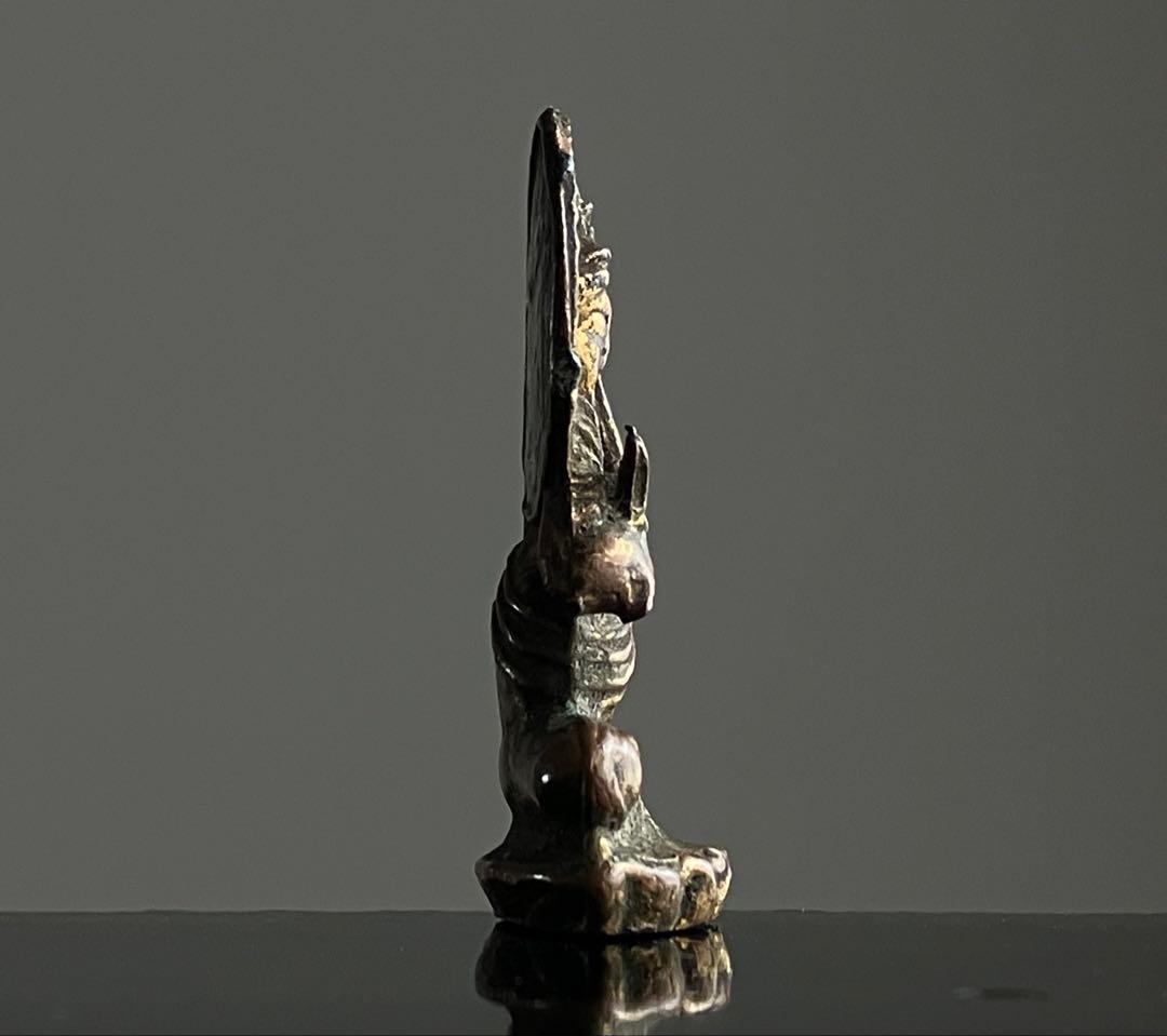 【鍍金語る 民衆観音菩薩 豆仏 約3.5㎝ 19世紀〜頃 東南アジア系】仏像護符