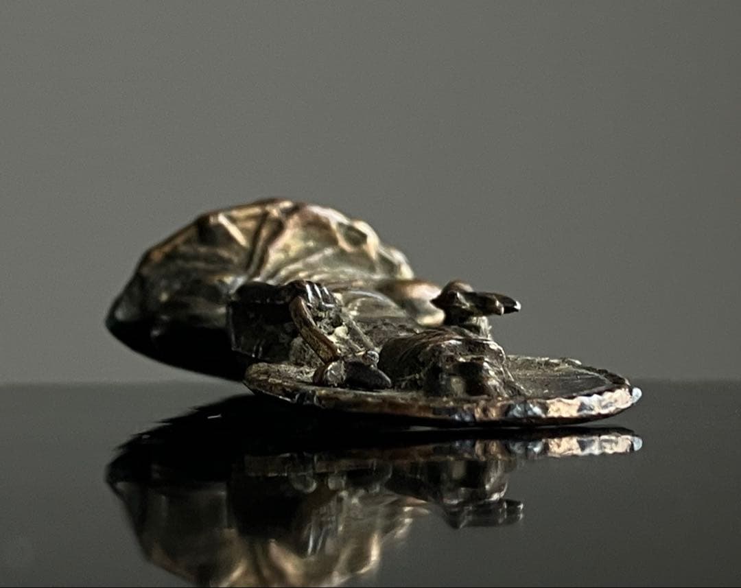 【鍍金語る 民衆観音菩薩 豆仏 約3.5㎝ 19世紀〜頃 東南アジア系】仏像護符