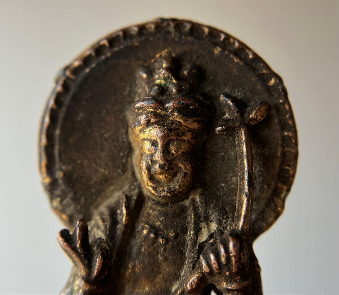 【鍍金語る 民衆観音菩薩 豆仏 約3.5㎝ 19世紀〜頃 東南アジア系】仏像護符