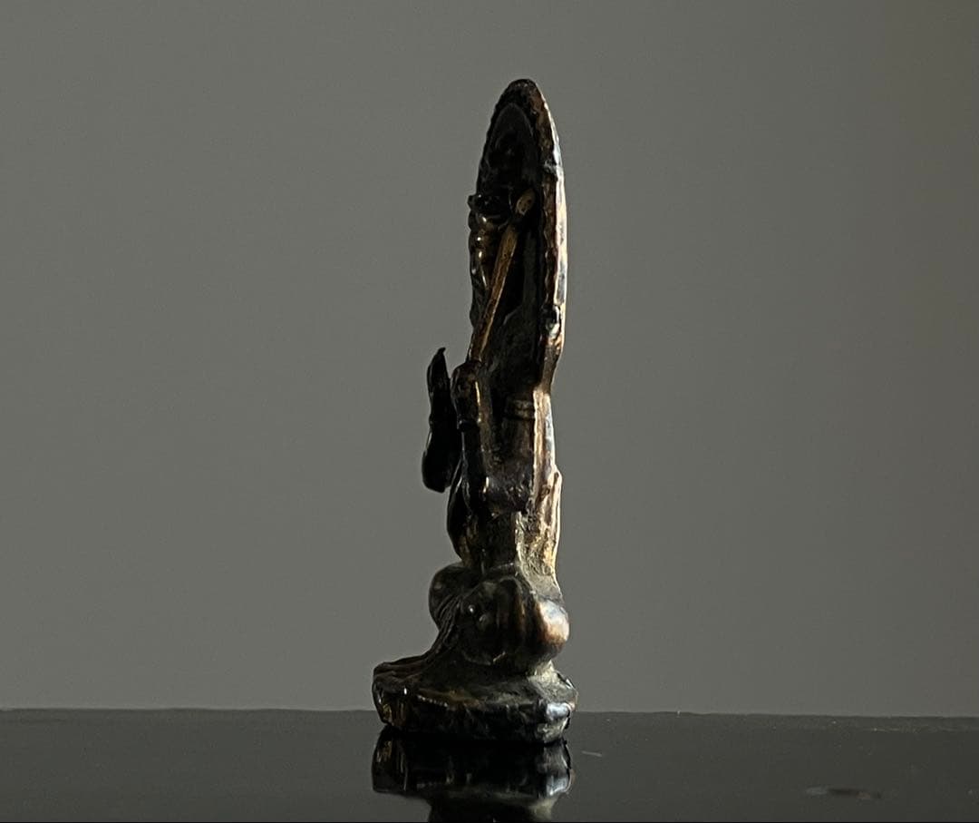 【鍍金語る 民衆観音菩薩 豆仏 約3.5㎝ 19世紀〜頃 東南アジア系】仏像護符