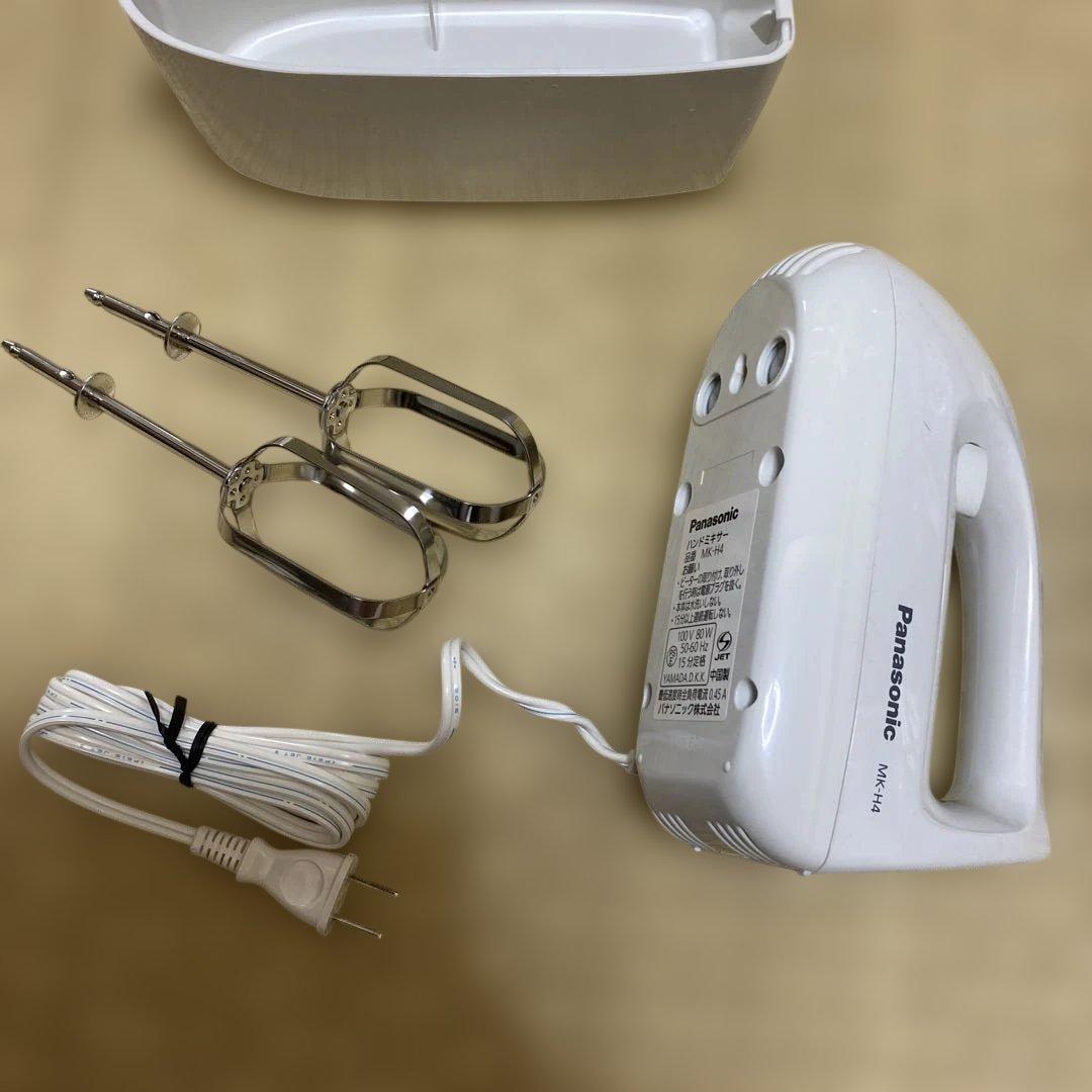 ✨美品✨ パナソニック ハンドミキサー 泡立て器 ホワイト MK-H4 3段階