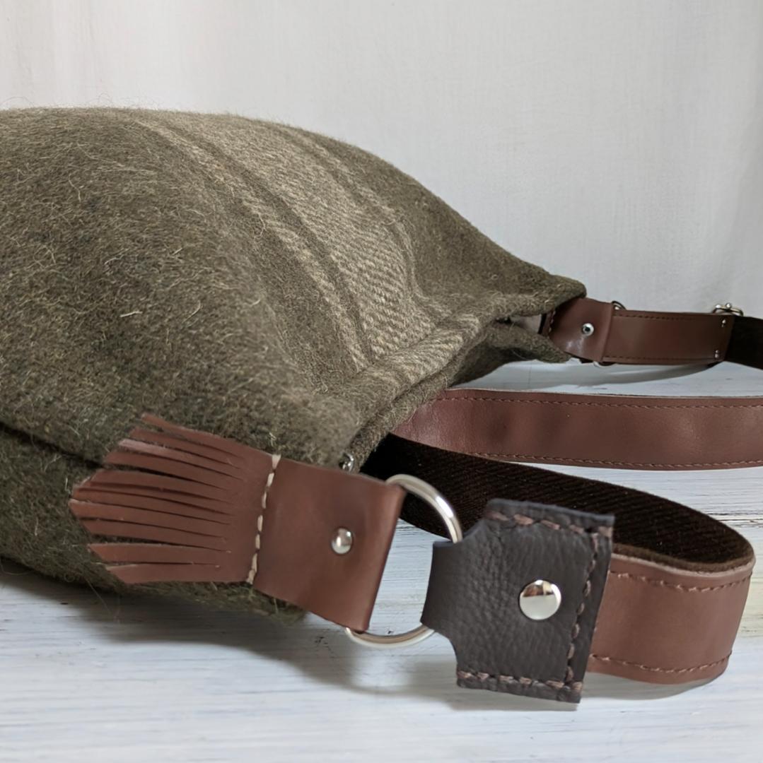 ハンドメイド＊Italian　army　woolblanket×牛革他＊２WAY