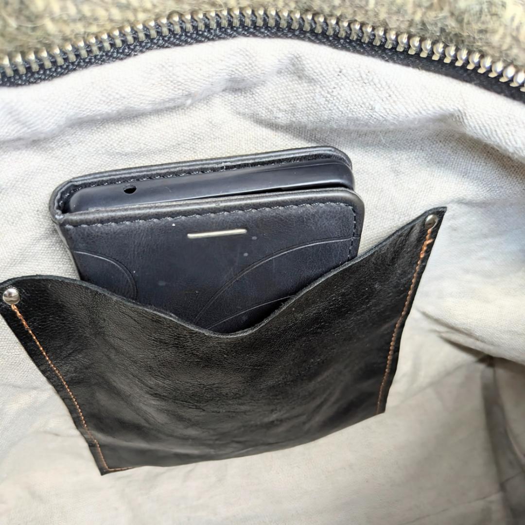 ハンドメイド＊Italian　army　woolblanket×牛革他＊２WAY