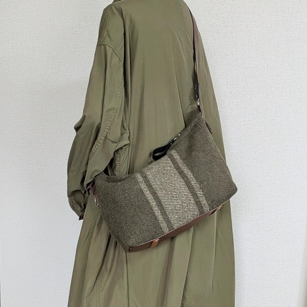 ハンドメイド＊Italian　army　woolblanket×牛革他＊２WAY