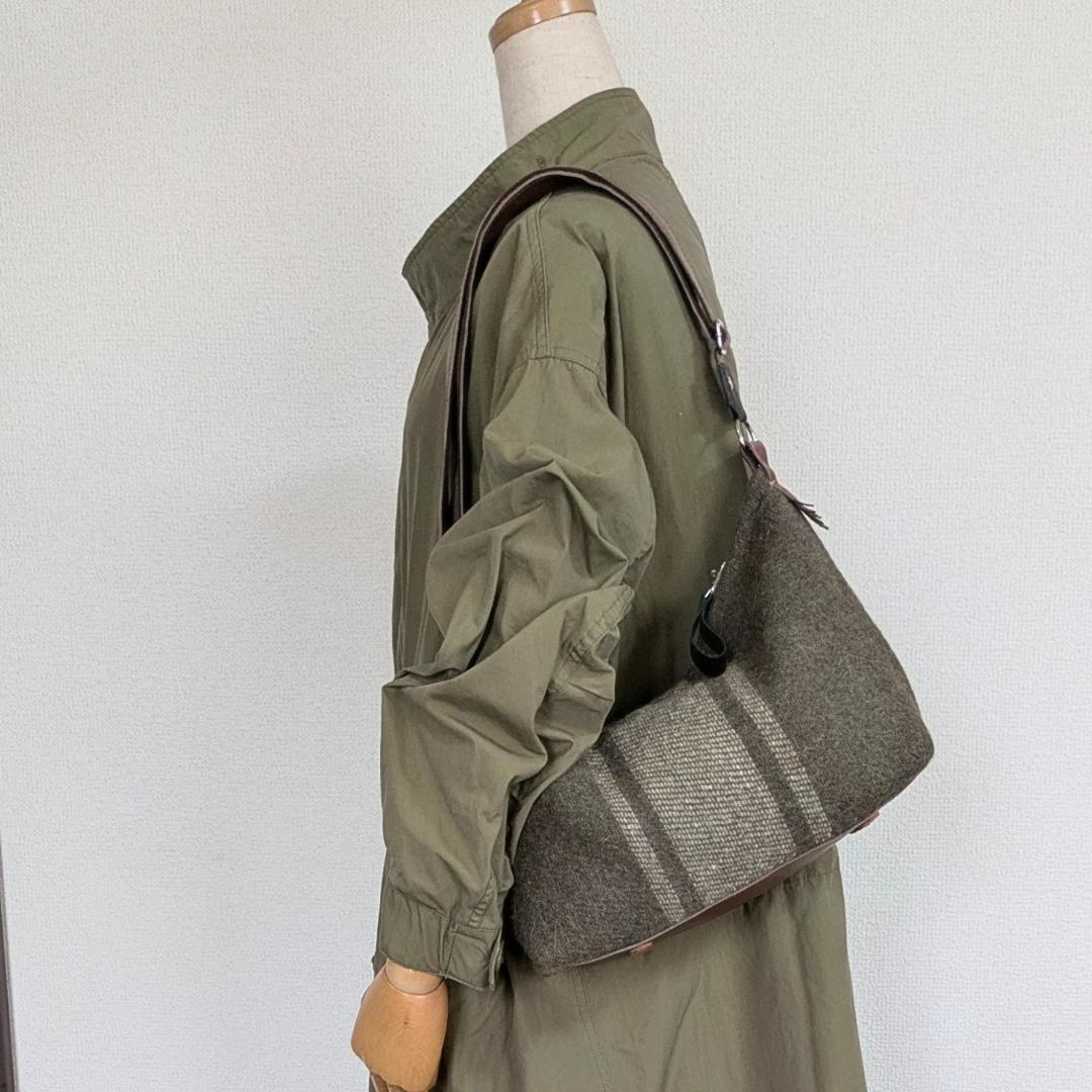 ハンドメイド＊Italian　army　woolblanket×牛革他＊２WAY
