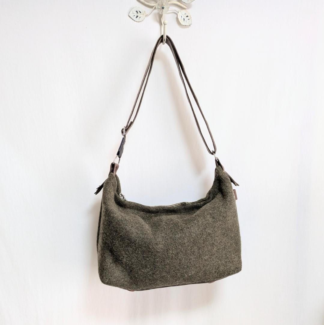 ハンドメイド＊Italian　army　woolblanket×牛革他＊２WAY