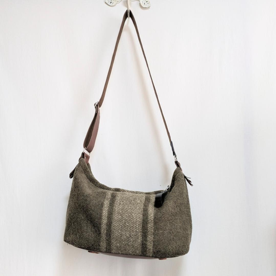 ハンドメイド＊Italian　army　woolblanket×牛革他＊２WAY