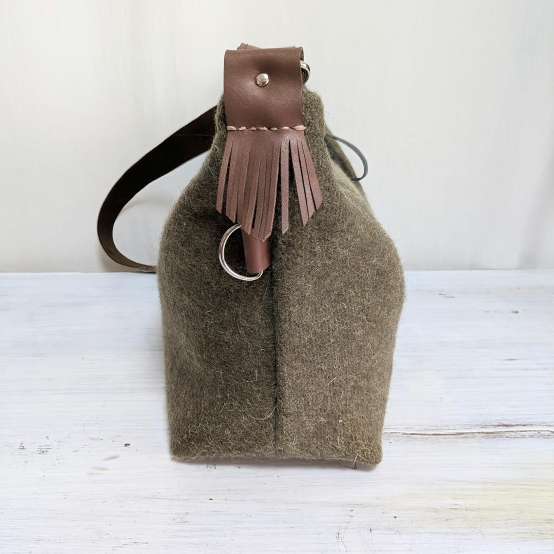 ハンドメイド＊Italian　army　woolblanket×牛革他＊２WAY