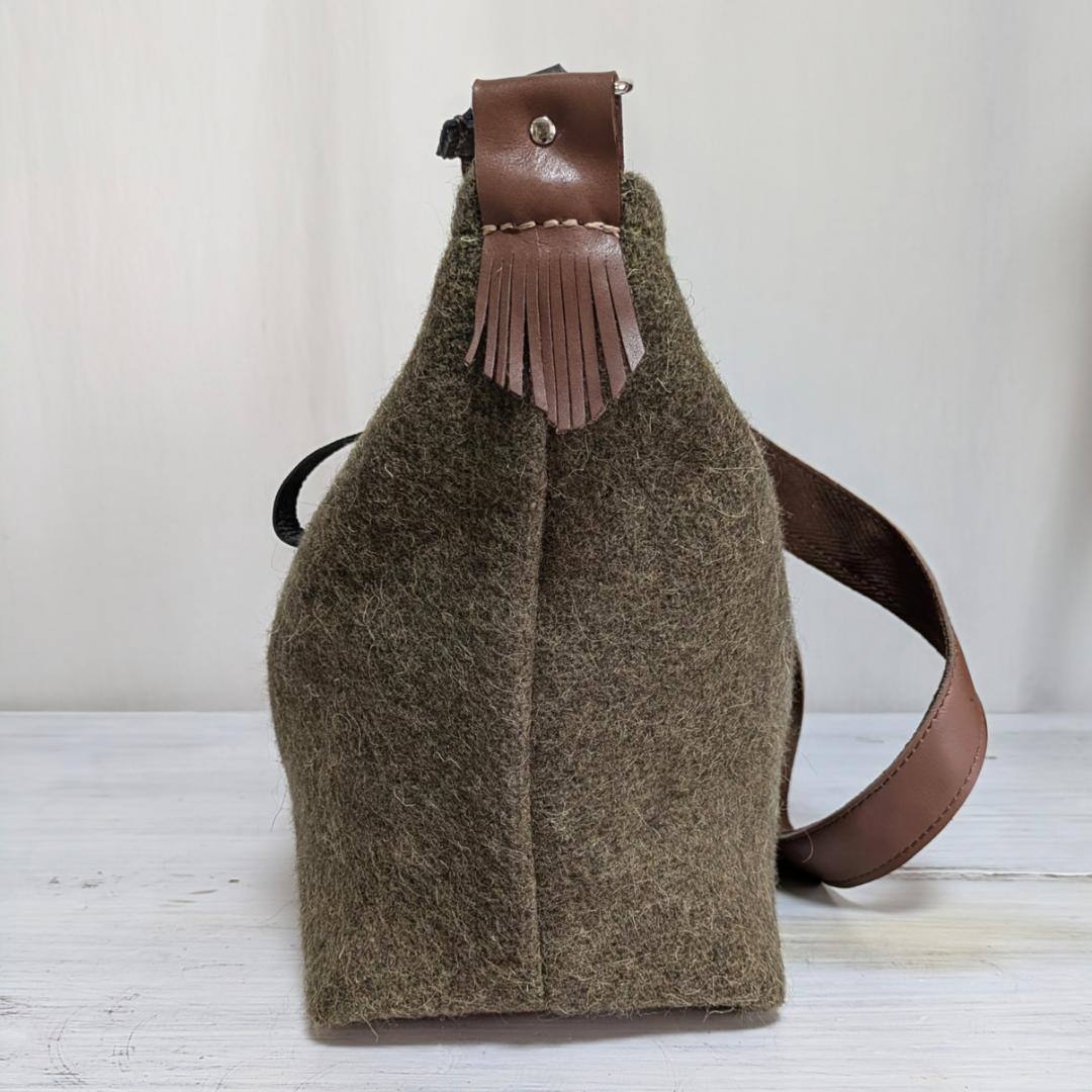 ハンドメイド＊Italian　army　woolblanket×牛革他＊２WAY