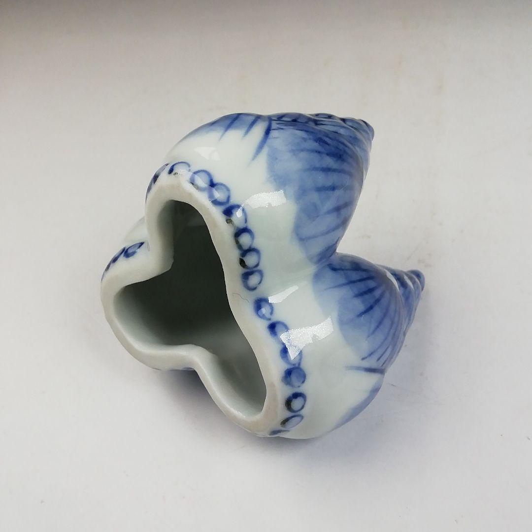 Ｗ２８６　蓋置　『染付　筍』『高野昭阿弥 造』　共箱　茶道具