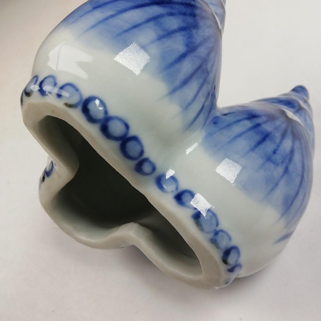 Ｗ２８６　蓋置　『染付　筍』『高野昭阿弥 造』　共箱　茶道具