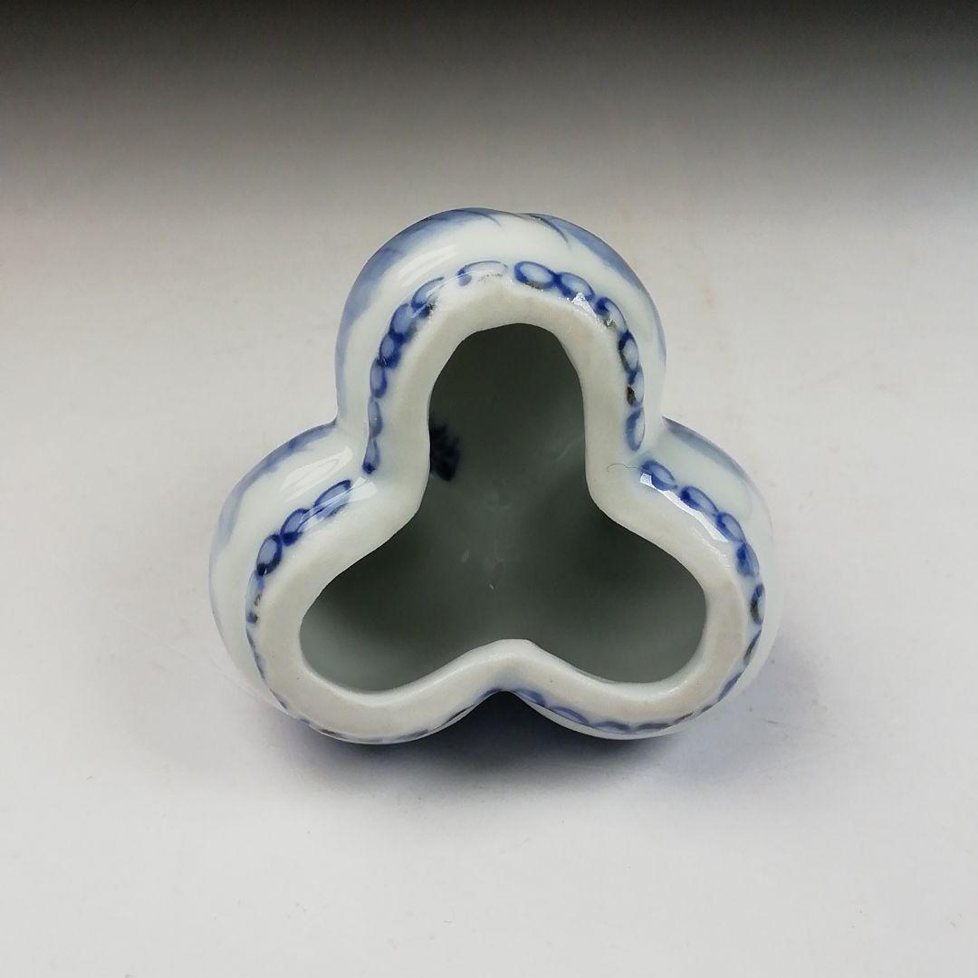 Ｗ２８６　蓋置　『染付　筍』『高野昭阿弥 造』　共箱　茶道具